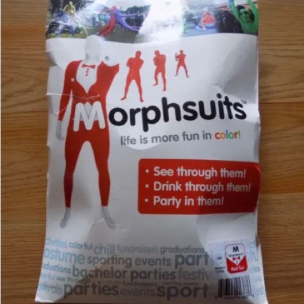 Adult Size Medium Height Below 5'4" Red Tux Morphsuits Morphsuit Costume…